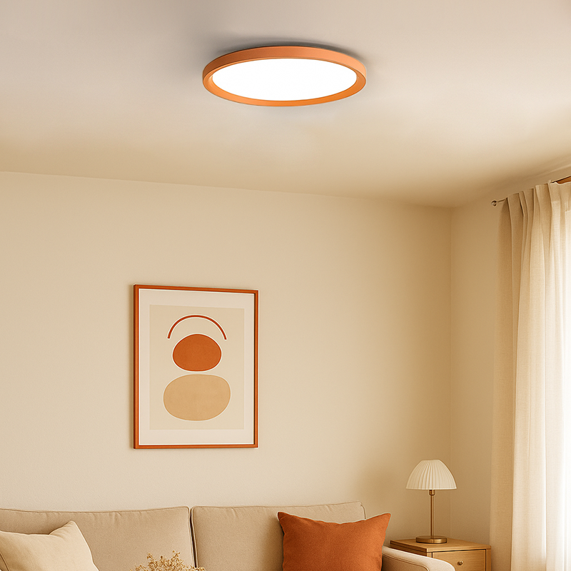 Ultra-Thin Round Aluminum Acrylic LED Flush Mount Ceiling Light - Minimalist Tylish Ambient Lighting For Living Room