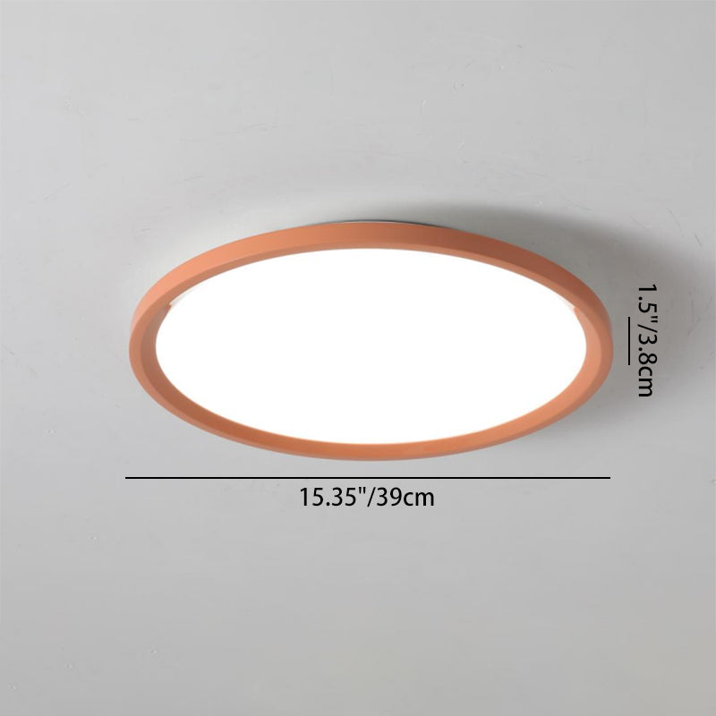 Ultra-Thin Round Aluminum Acrylic LED Flush Mount Ceiling Light - Minimalist Tylish Ambient Lighting For Living Room