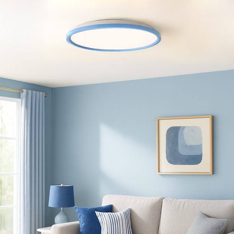 Ultra-Thin Round Aluminum Acrylic LED Flush Mount Ceiling Light - Minimalist Tylish Ambient Lighting For Living Room