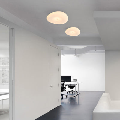 Pebble-Shaped Iron PE LED Flush Mount Lighting - Nordic Eco-Friendly Ceiling Light For Living Room