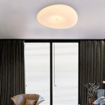 Pebble-Shaped Iron PE LED Flush Mount Lighting - Nordic Eco-Friendly Ceiling Light For Living Room