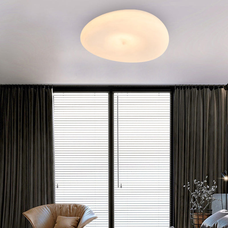 Pebble-Shaped Iron PE LED Flush Mount Lighting - Nordic Eco-Friendly Ceiling Light For Living Room