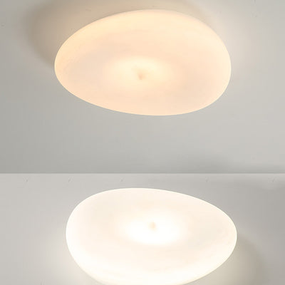 Pebble-Shaped Iron PE LED Flush Mount Lighting - Nordic Eco-Friendly Ceiling Light For Living Room