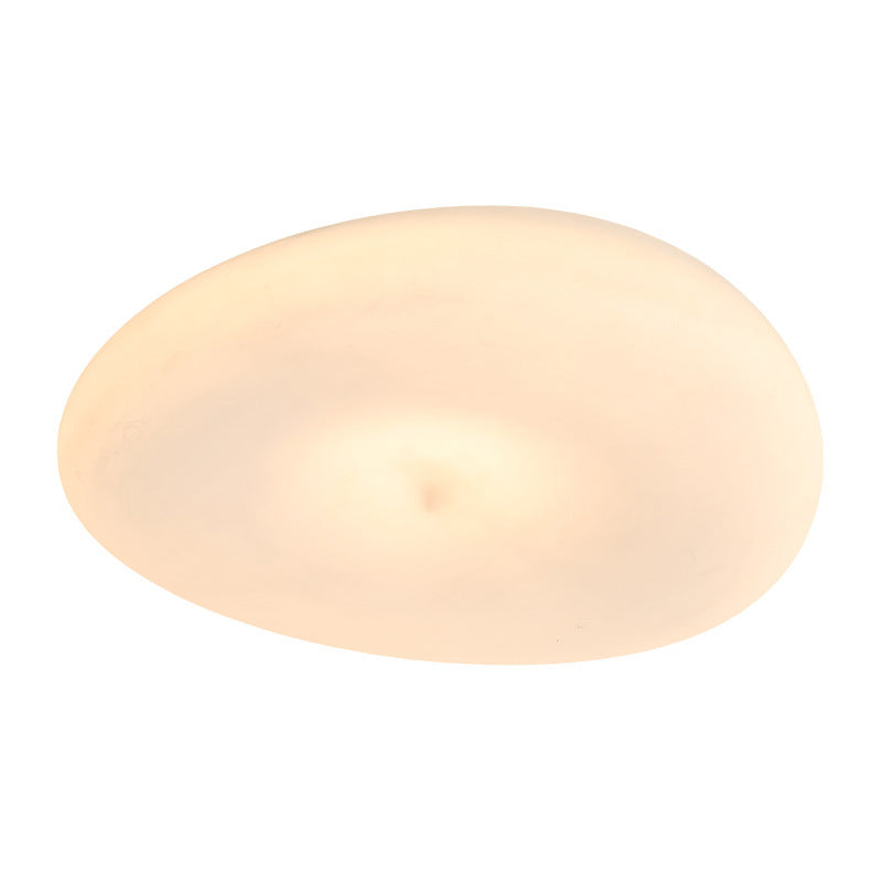 Pebble-Shaped Iron PE LED Flush Mount Lighting - Nordic Eco-Friendly Ceiling Light For Living Room