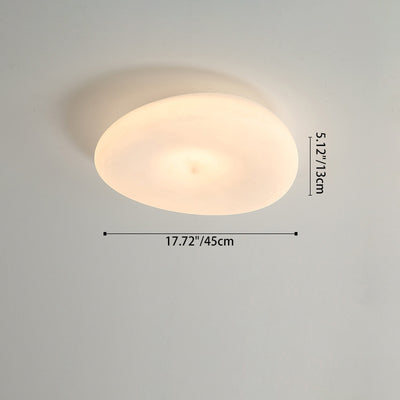 Pebble-Shaped Iron PE LED Flush Mount Lighting - Nordic Eco-Friendly Ceiling Light For Living Room