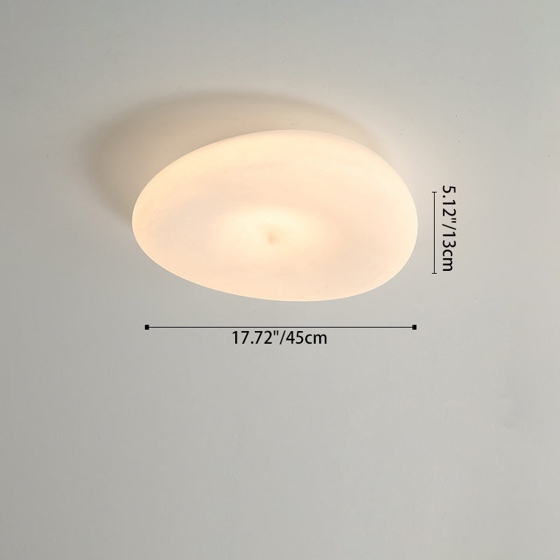 Pebble-Shaped Iron PE LED Flush Mount Lighting - Nordic Eco-Friendly Ceiling Light For Living Room
