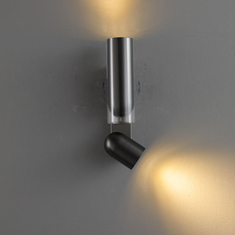 Cylinder Rectangular Acrylic 2-Light Wall Lamp - Industrial Dual Beam Wall Sconce For Living Room