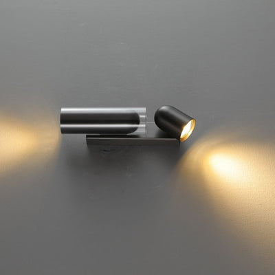 Cylinder Rectangular Acrylic 2-Light Wall Lamp - Industrial Dual Beam Wall Sconce For Living Room