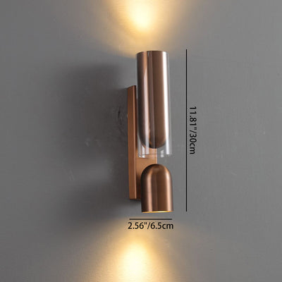 Cylinder Rectangular Acrylic 2-Light Wall Lamp - Industrial Dual Beam Wall Sconce For Living Room