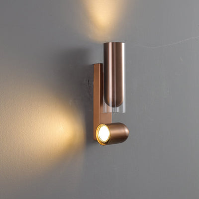 Cylinder Rectangular Acrylic 2-Light Wall Lamp - Industrial Dual Beam Wall Sconce For Living Room