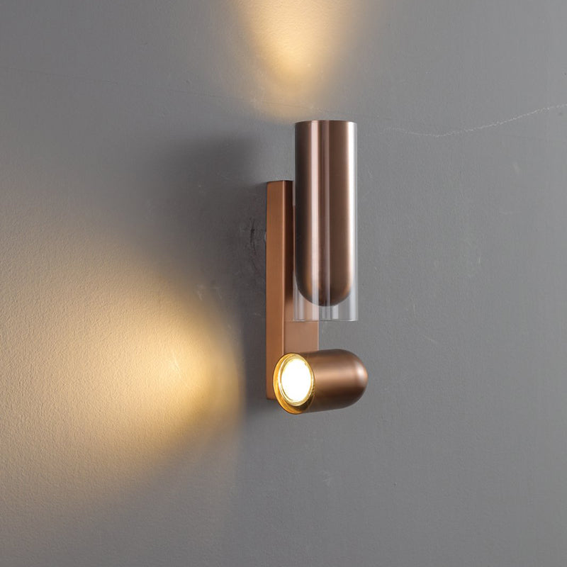 Cylinder Rectangular Acrylic 2-Light Wall Lamp - Industrial Dual Beam Wall Sconce For Living Room