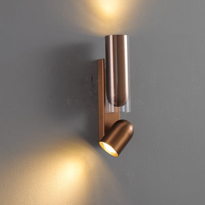 Cylinder Rectangular Acrylic 2-Light Wall Lamp - Industrial Dual Beam Wall Sconce For Living Room