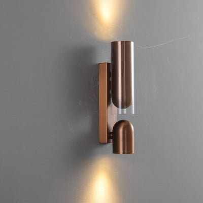 Cylinder Rectangular Acrylic 2-Light Wall Lamp - Industrial Dual Beam Wall Sconce For Living Room