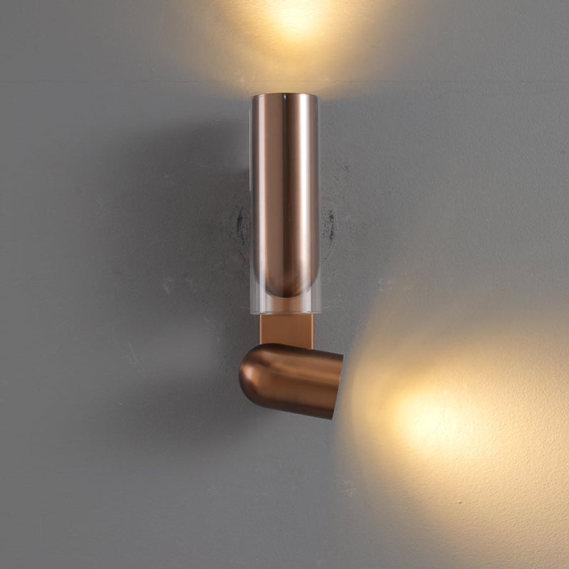 Cylinder Rectangular Acrylic 2-Light Wall Lamp - Industrial Dual Beam Wall Sconce For Living Room