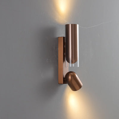 Cylinder Rectangular Acrylic 2-Light Wall Lamp - Industrial Dual Beam Wall Sconce For Living Room