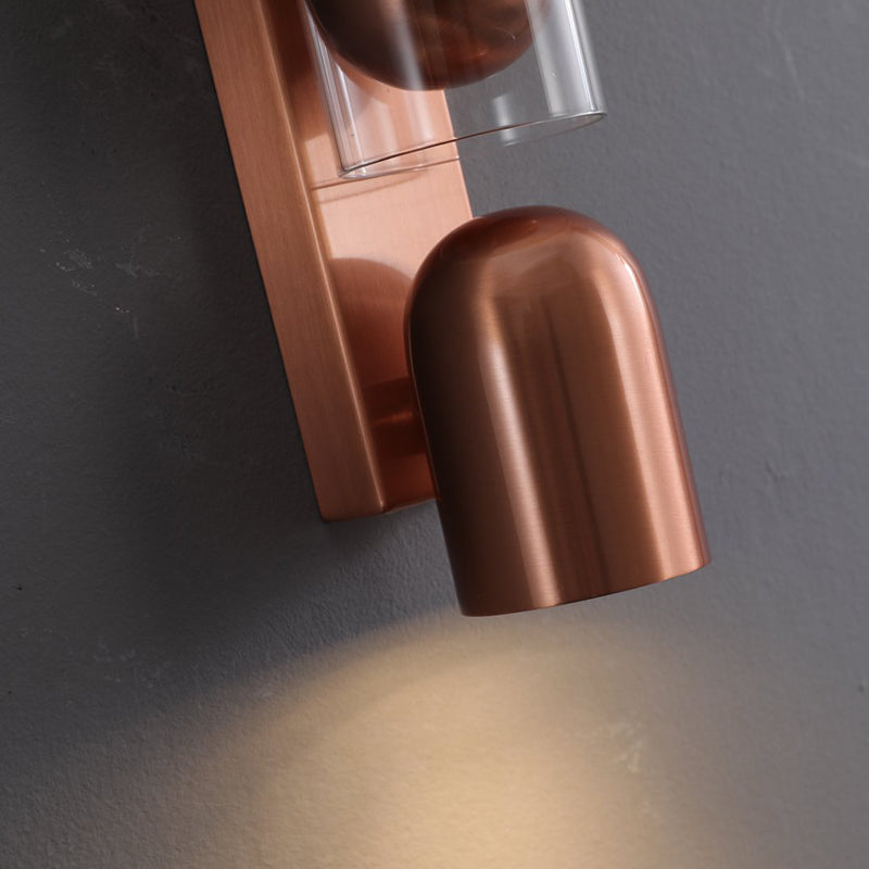 Cylinder Rectangular Acrylic 2-Light Wall Lamp - Industrial Dual Beam Wall Sconce For Living Room