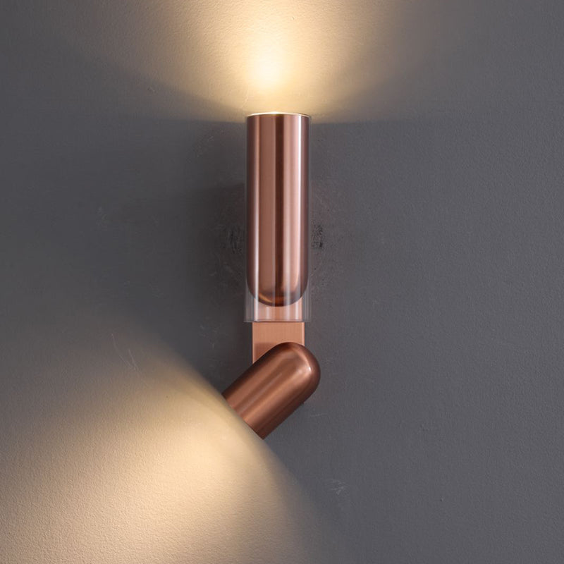 Cylinder Rectangular Acrylic 2-Light Wall Lamp - Industrial Dual Beam Wall Sconce For Living Room
