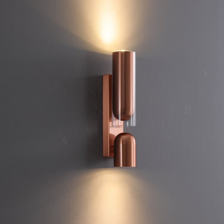 Cylinder Rectangular Acrylic 2-Light Wall Lamp - Industrial Dual Beam Wall Sconce For Living Room