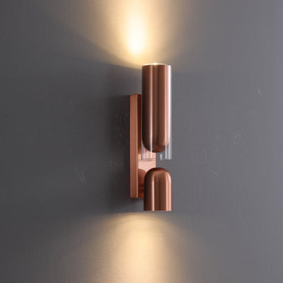 Cylinder Rectangular Acrylic 2-Light Wall Lamp - Industrial Dual Beam Wall Sconce For Living Room
