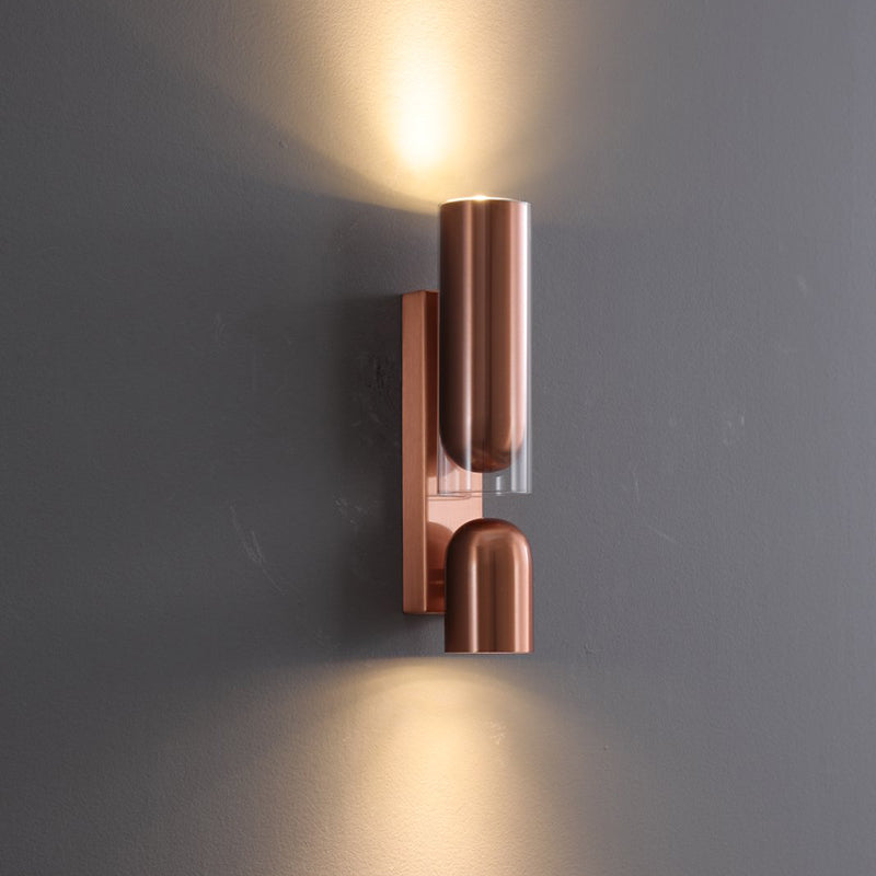 Cylinder Rectangular Acrylic 2-Light Wall Lamp - Industrial Dual Beam Wall Sconce For Living Room