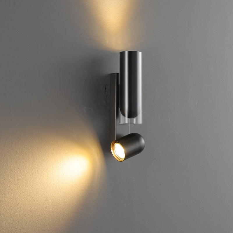 Cylinder Rectangular Acrylic 2-Light Wall Lamp - Industrial Dual Beam Wall Sconce For Living Room