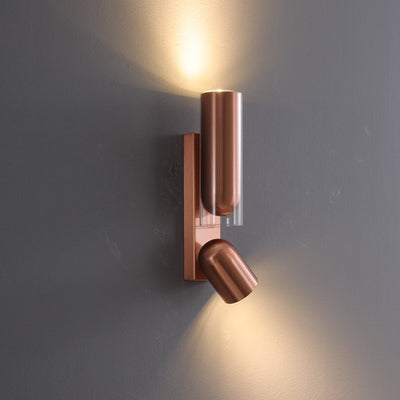Cylinder Rectangular Acrylic 2-Light Wall Lamp - Industrial Dual Beam Wall Sconce For Living Room