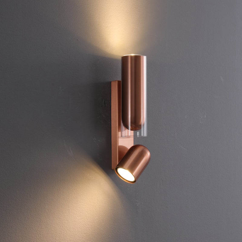 Cylinder Rectangular Acrylic 2-Light Wall Lamp - Industrial Dual Beam Wall Sconce For Living Room
