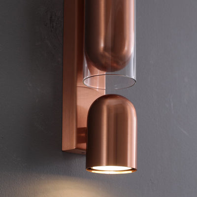 Cylinder Rectangular Acrylic 2-Light Wall Lamp - Industrial Dual Beam Wall Sconce For Living Room