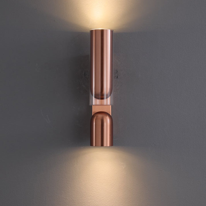 Cylinder Rectangular Acrylic 2-Light Wall Lamp - Industrial Dual Beam Wall Sconce For Living Room