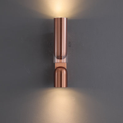 Cylinder Rectangular Acrylic 2-Light Wall Lamp - Industrial Dual Beam Wall Sconce For Living Room