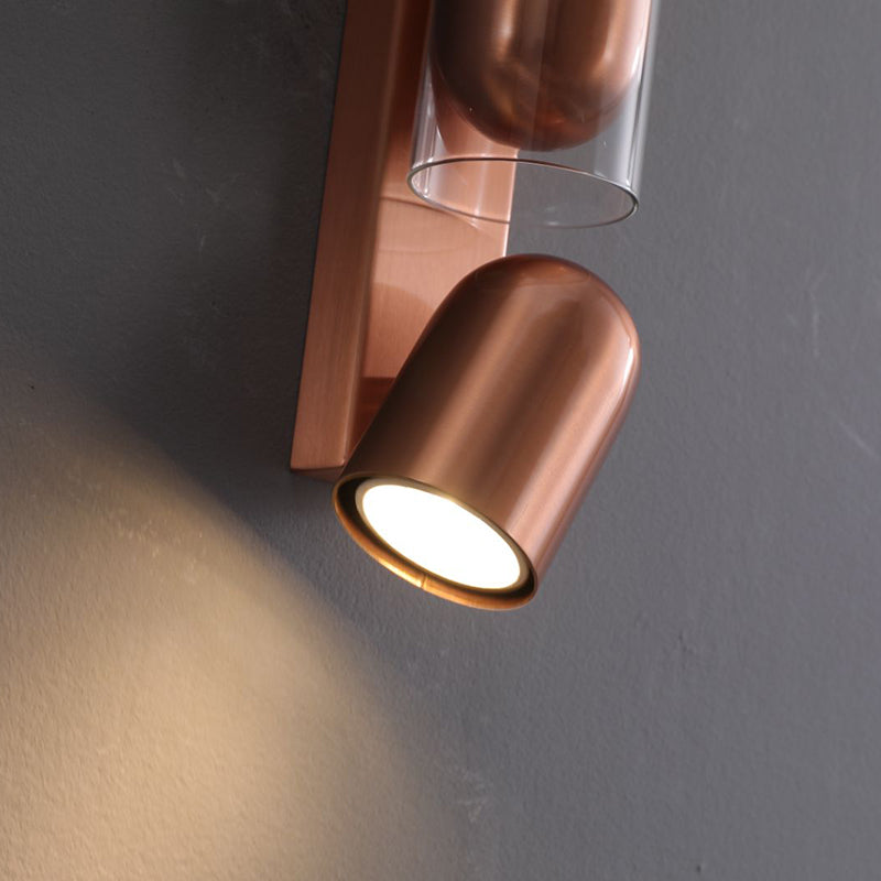 Cylinder Rectangular Acrylic 2-Light Wall Lamp - Industrial Dual Beam Wall Sconce For Living Room