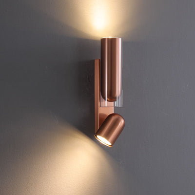 Cylinder Rectangular Acrylic 2-Light Wall Lamp - Industrial Dual Beam Wall Sconce For Living Room