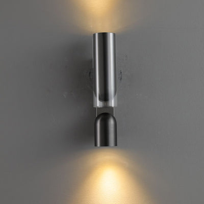 Cylinder Rectangular Acrylic 2-Light Wall Lamp - Industrial Dual Beam Wall Sconce For Living Room