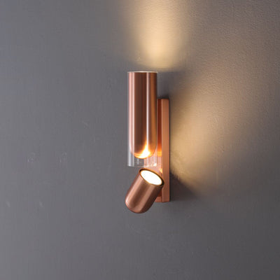 Cylinder Rectangular Acrylic 2-Light Wall Lamp - Industrial Dual Beam Wall Sconce For Living Room
