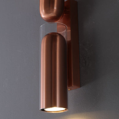 Cylinder Rectangular Acrylic 2-Light Wall Lamp - Industrial Dual Beam Wall Sconce For Living Room