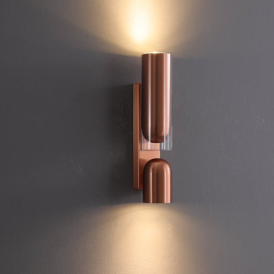 Cylinder Rectangular Acrylic 2-Light Wall Lamp - Industrial Dual Beam Wall Sconce For Living Room