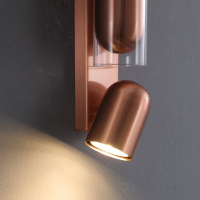 Cylinder Rectangular Acrylic 2-Light Wall Lamp - Industrial Dual Beam Wall Sconce For Living Room
