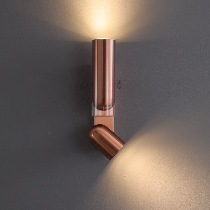 Cylinder Rectangular Acrylic 2-Light Wall Lamp - Industrial Dual Beam Wall Sconce For Living Room