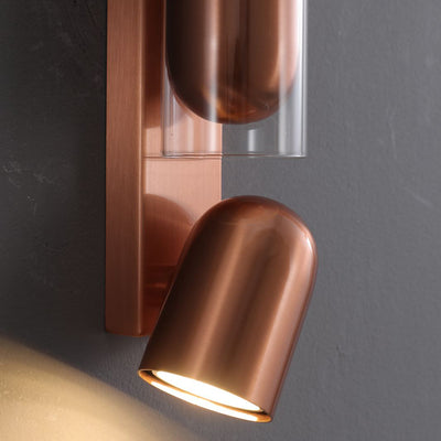 Cylinder Rectangular Acrylic 2-Light Wall Lamp - Industrial Dual Beam Wall Sconce For Living Room