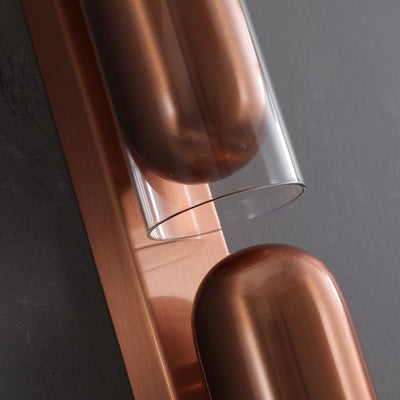 Cylinder Rectangular Acrylic 2-Light Wall Lamp - Industrial Dual Beam Wall Sconce For Living Room