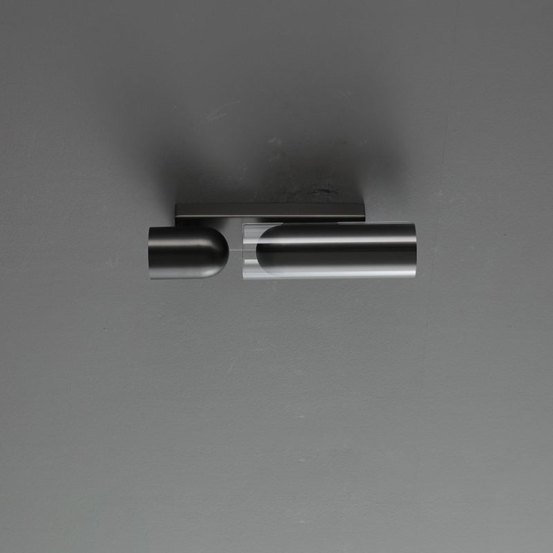 Cylinder Rectangular Acrylic 2-Light Wall Lamp - Industrial Dual Beam Wall Sconce For Living Room