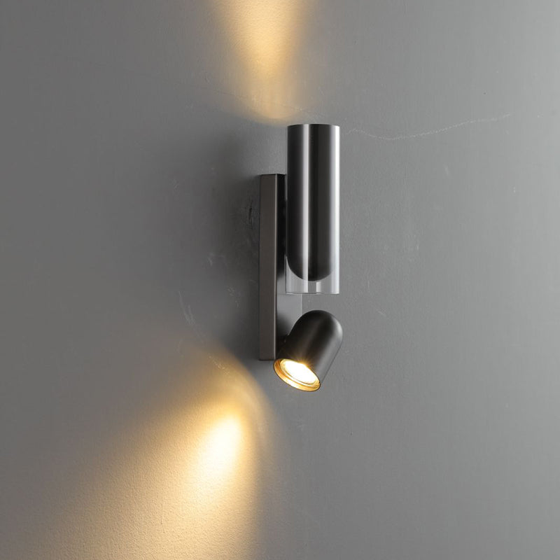 Cylinder Rectangular Acrylic 2-Light Wall Lamp - Industrial Dual Beam Wall Sconce For Living Room