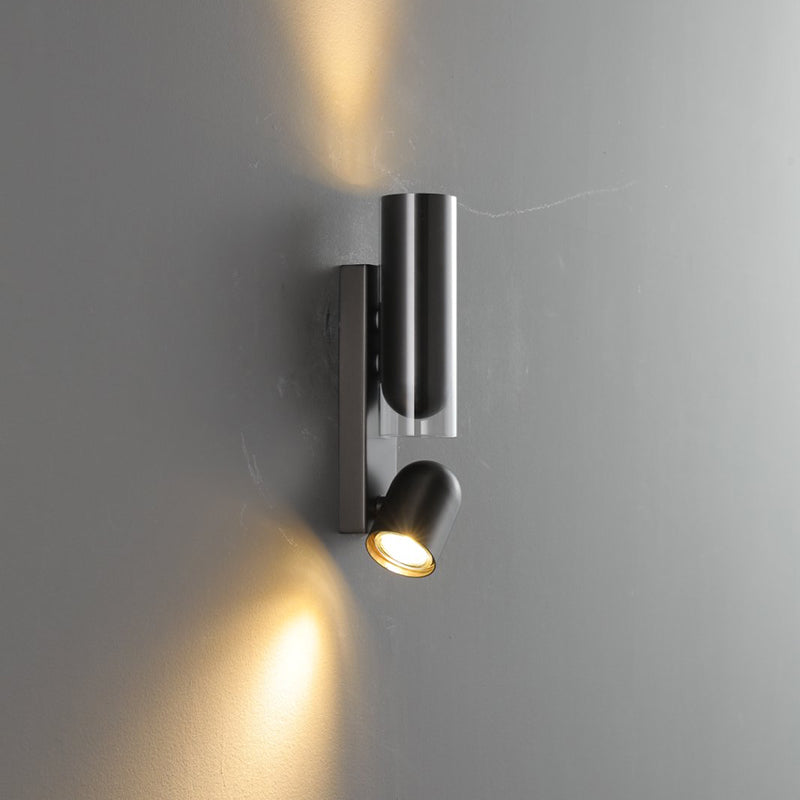 Cylinder Rectangular Acrylic 2-Light Wall Lamp - Industrial Dual Beam Wall Sconce For Living Room