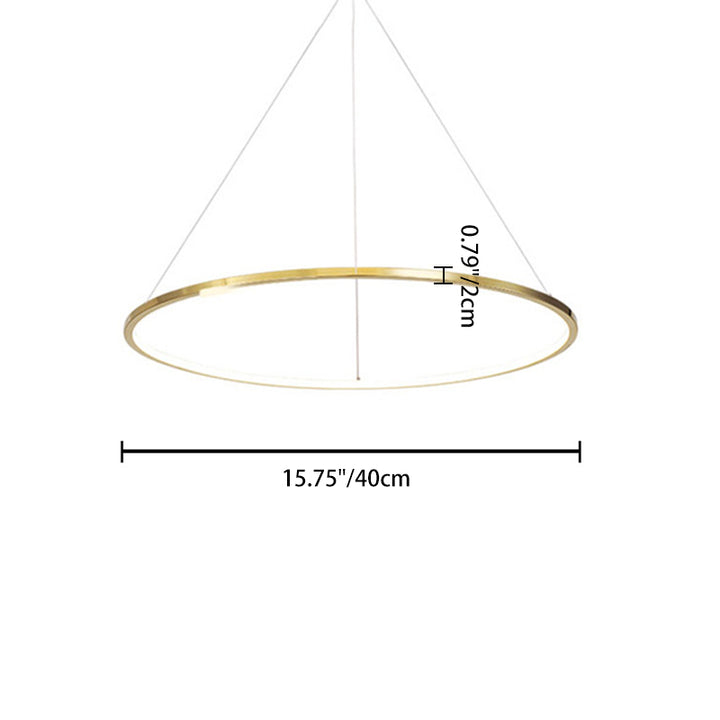 Ring Round Stainless Steel LED Hanging Chandelier - Art Deco Adjustable Pendant Light For Dining Room