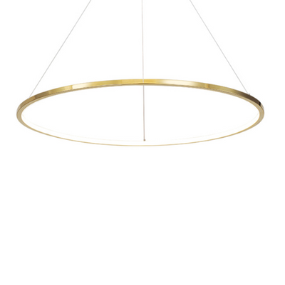 Ring Round Stainless Steel LED Hanging Chandelier - Art Deco Adjustable Pendant Light For Dining Room