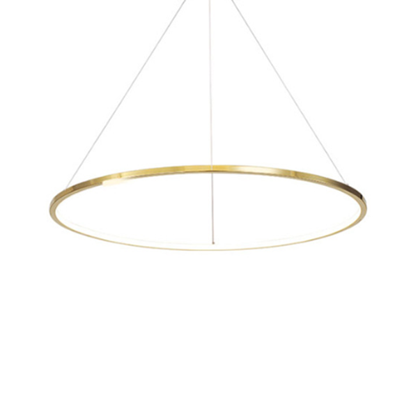 Ring Round Stainless Steel LED Hanging Chandelier - Art Deco Adjustable Pendant Light For Dining Room