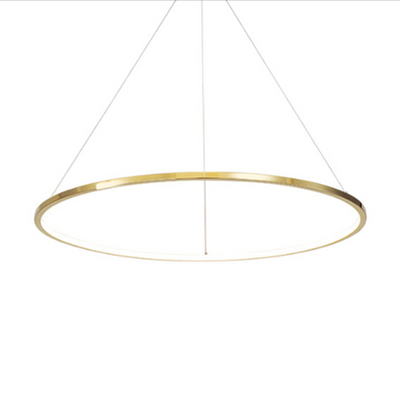 Ring Round Stainless Steel LED Hanging Chandelier - Art Deco Adjustable Pendant Light For Dining Room