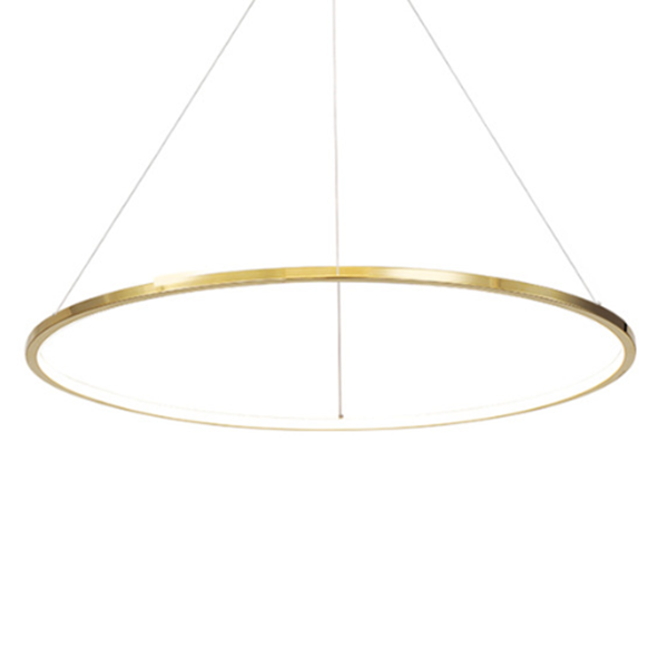 Ring Round Stainless Steel LED Hanging Chandelier - Art Deco Adjustable Pendant Light For Dining Room