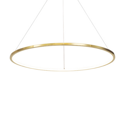 Ring Round Stainless Steel LED Hanging Chandelier - Art Deco Adjustable Pendant Light For Dining Room
