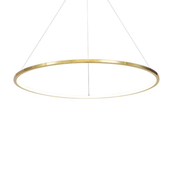 Ring Round Stainless Steel LED Hanging Chandelier - Art Deco Adjustable Pendant Light For Dining Room